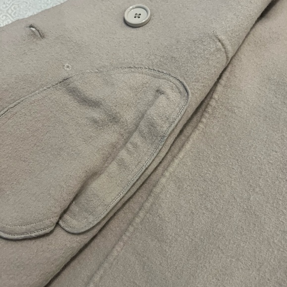 S MaxMara Pea Coat Short Length Beige - Small Angora Wool Blend - Picture 11 of 16